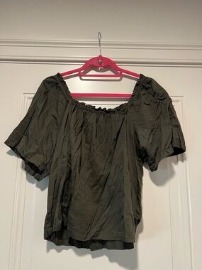 GAP Olive Green Off-Shoulder Blouse